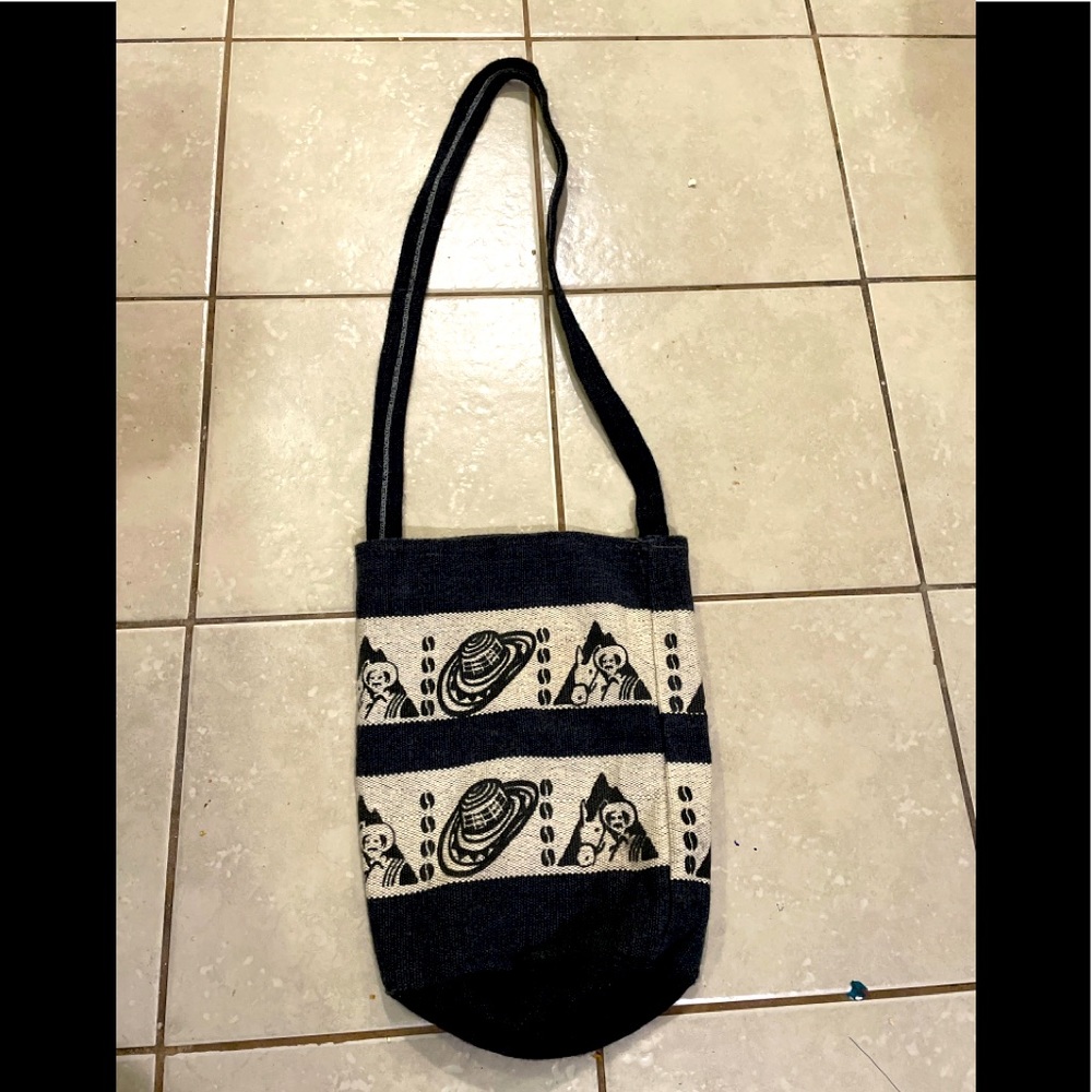 Juan Valdez Black Canvas Messenger Style Shoulder Bag